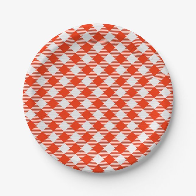 Plato De Papel Dibujo a cuadros (Anverso)