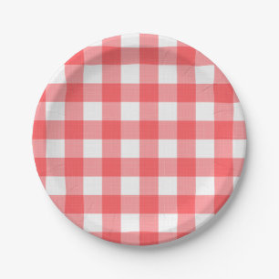 Plato De Papel Dibujo a cuadros