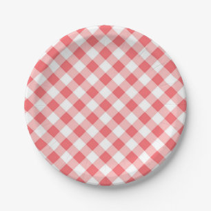 Plato De Papel Dibujo a cuadros