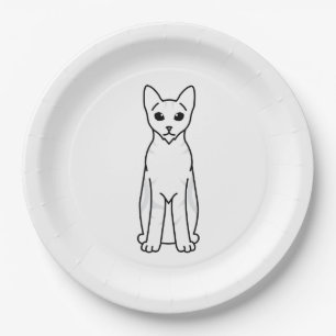 Plato De Papel Dibujo animado del gato de Sokoke