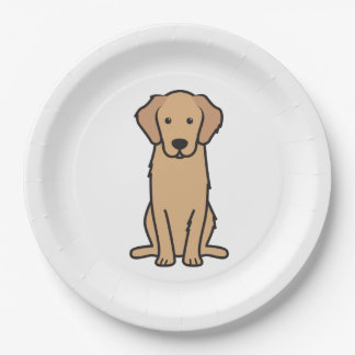 Plato De Papel Dibujo animado del perro del golden retriever