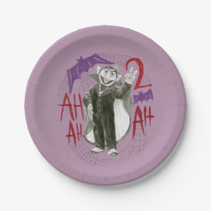 Plato De Papel Dibujo de esbozo de Count von Count B&W