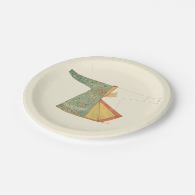 Plato De Papel Dibujo de Kimono semiacabado (Angular)