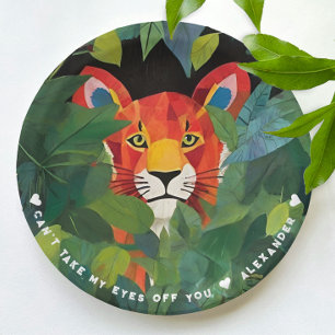 Plato De Papel Dibujo divertido de safari de tigre naranja genial