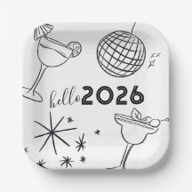 Dibujos Caprichosos Hola Año Nuevo 2026 Dorado