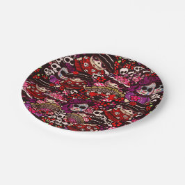 Plato De Papel Dibujos del Día de los Muertos