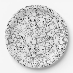 Plato De Papel Dibujos Kawaii Adorables Personajes