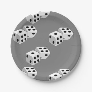 Plato De Papel Dices en gris