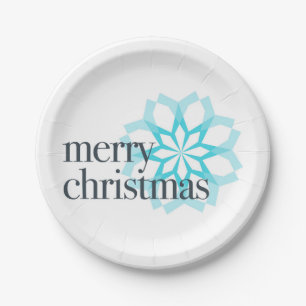Plato De Papel Diferente diseño clásico de "Feliz Navidad"