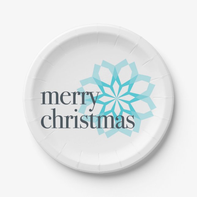Plato De Papel Diferente diseño clásico de "Feliz Navidad" (Anverso)