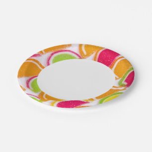 Plato De Papel Diferente y colorido canto de gelatina