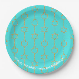 Plato De Papel Dije de Oro de Janucá