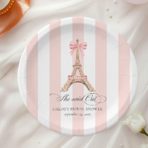 Plato De Papel Dijo que Oui Paris Bow Eiffel Tower BRIDAL SHOWER