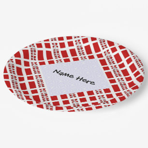 Plato De Papel Dinamarca Bandera Danesa Mosaico Nombre Personaliz