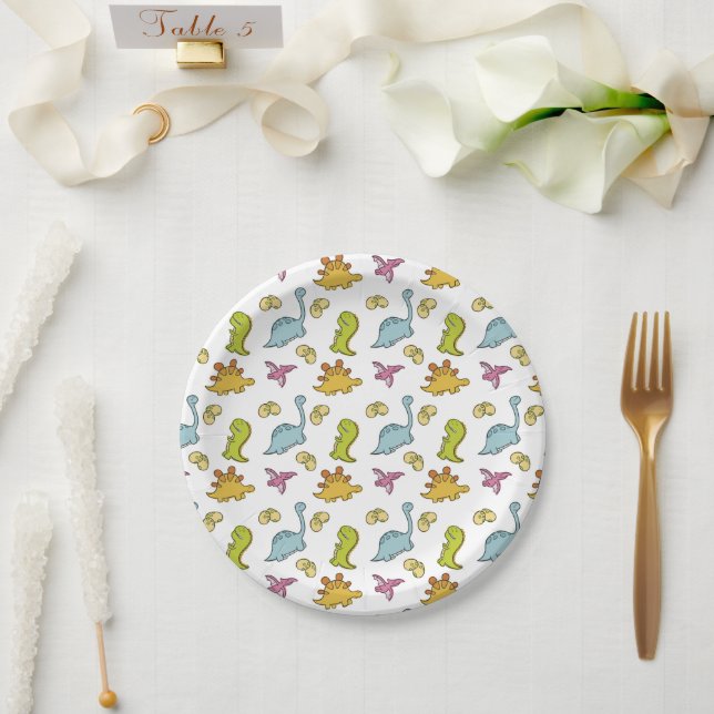 Plato De Papel Dino (Boda)