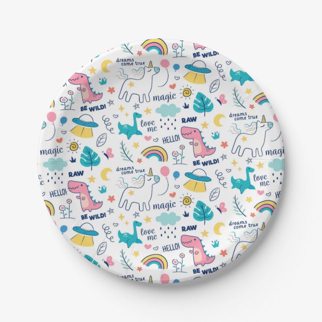 Plato De Papel Dino (Anverso)