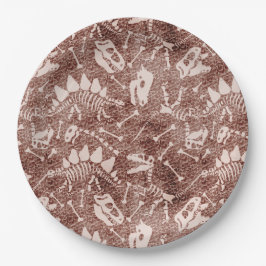 Plato De Papel Dino Dig brown  