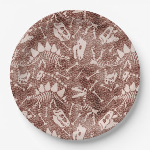 Plato De Papel Dino Dig brown