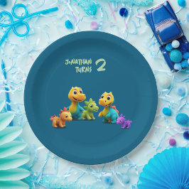 Plato De Papel Dino dinosaur kid birthday party baby Paper Napkin