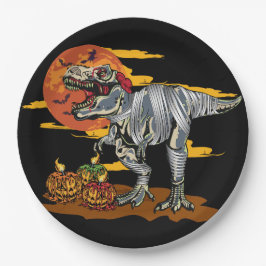 Plato De Papel Dino-Mash: Alegre Pumpkinosaurio