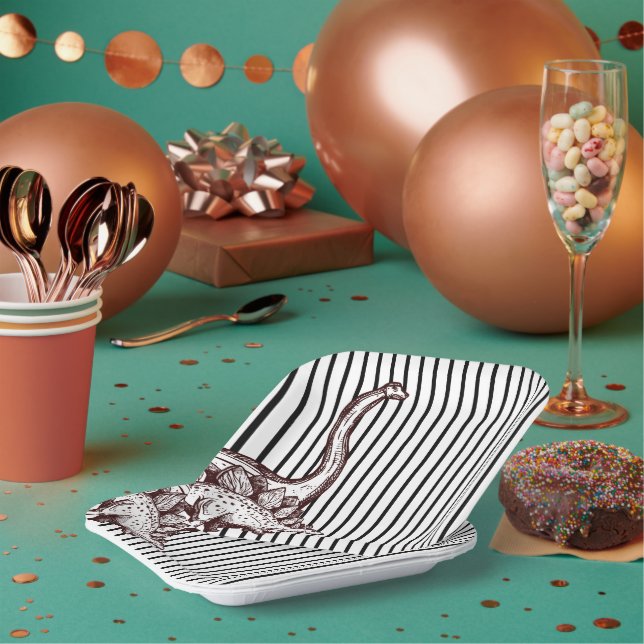 Plato De Papel Dino Roarsome Birthday party Design (Multi)