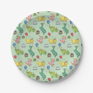Plato De Papel Dinos de fiesta de cumpleaños