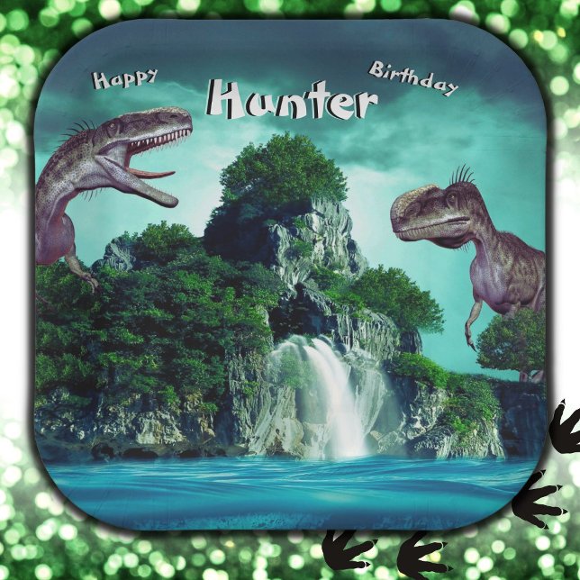 Plato De Papel Dinosaur Island Happy Birthday Party   (Subido por el creador)