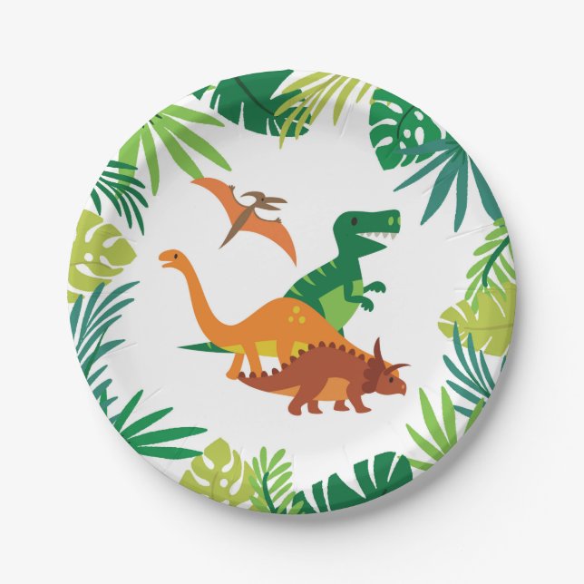 Plato De Papel Dinosaur Plates Boy (Anverso)