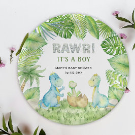 Plato De Papel Dinosaur RAWR es un niño Baby Shower