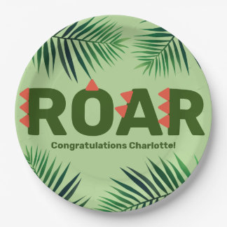 Plato De Papel Dinosaur Roar Jungle Ferina Baby Shower