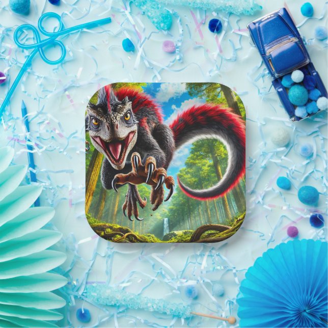 Plato De Papel Dinosaurio (Fiesta)
