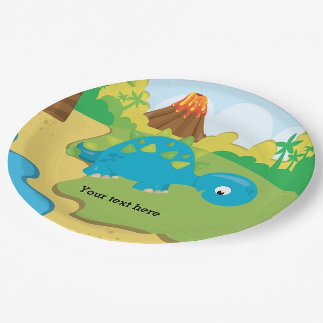Plato De Papel Dinosaurio Adorable (Angular)