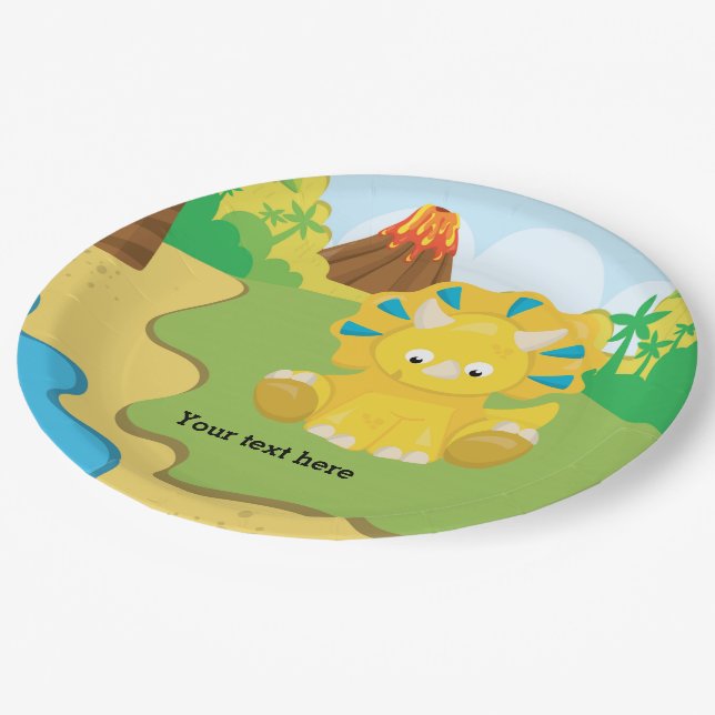 Plato De Papel Dinosaurio Adorable (Angular)