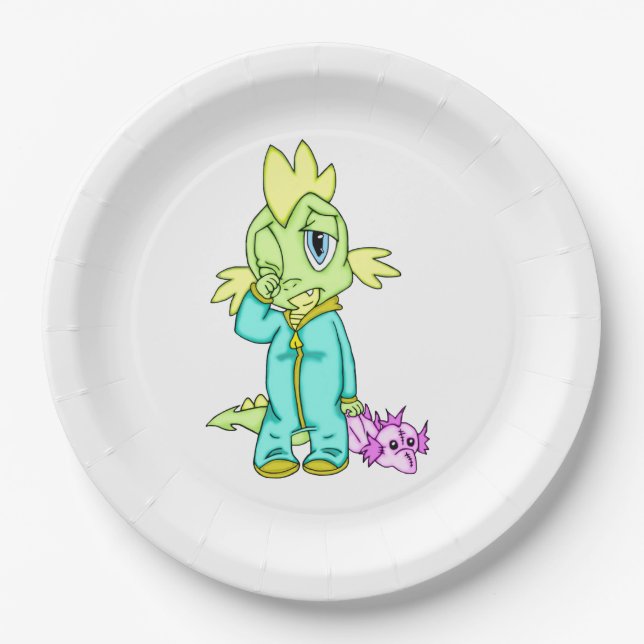 Plato De Papel Dinosaurio bebé (Anverso)