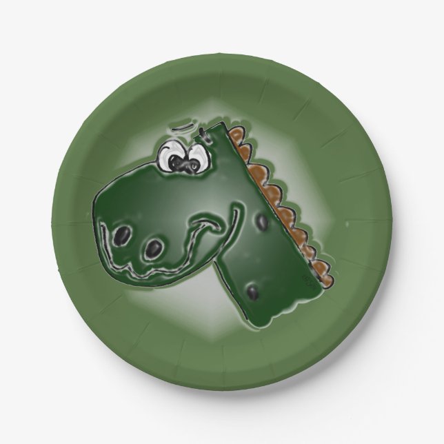 Plato De Papel Dinosaurio Brontosaurio (Anverso)