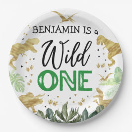 Plato De Papel Dinosaurio Fiesta del primer cumpleaños