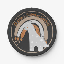 Dinosaurio gris lindo personalizado de fiesta de c