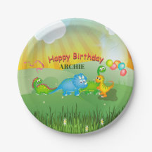 Dinosaurios Colorful Kids Cumpleaños moderno