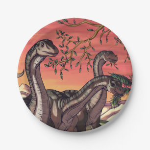 Plato De Papel Dinosaurios en Dusk