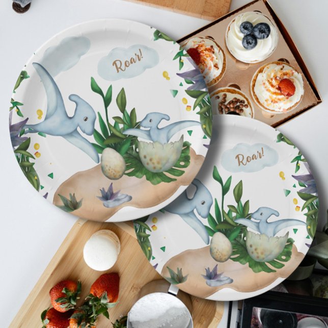 Plato De Papel Dinosaurios forestales tropicales Placas de papel  (Subido por el creador)