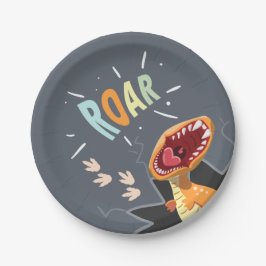 Plato De Papel Dinosaurios ruidosos Baby Shower Dino Paper Plates