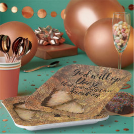 Plato De Papel Dios abrirá las puertas", placas Fiestas