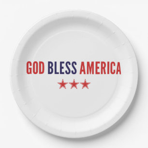 Plato De Papel Dios bendiga a Estados Unidos