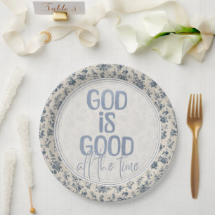Plato De Papel Dios Es Bueno Todo el Tiempo Cita Cristiana