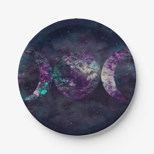 Plato De Papel Diosa Triple Luna Fiesta Universo Luna (Anverso)