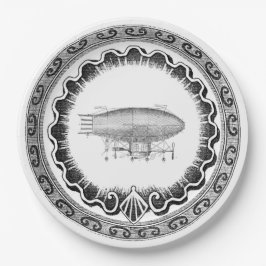 Plato De Papel Dirigible del vintage de Steampunk