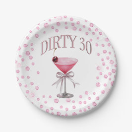 Plato De Papel Dirty 30 Pink Coquette Birthday Party