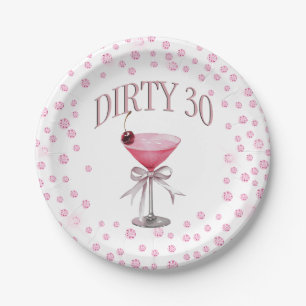 Plato De Papel Dirty 30 Pink Coquette Birthday Party