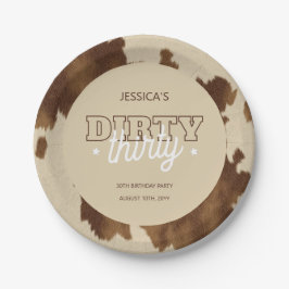 Plato De Papel Dirty Thirty Country Western 30th Birthday Party