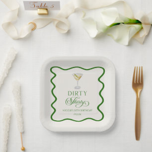 Plato De Papel Dirty Thirty Dirty Martini Birthday Party